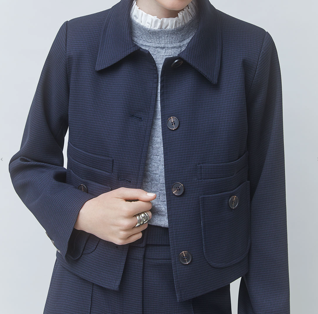 Navy Houndstooth Jacket at Gitane boutique