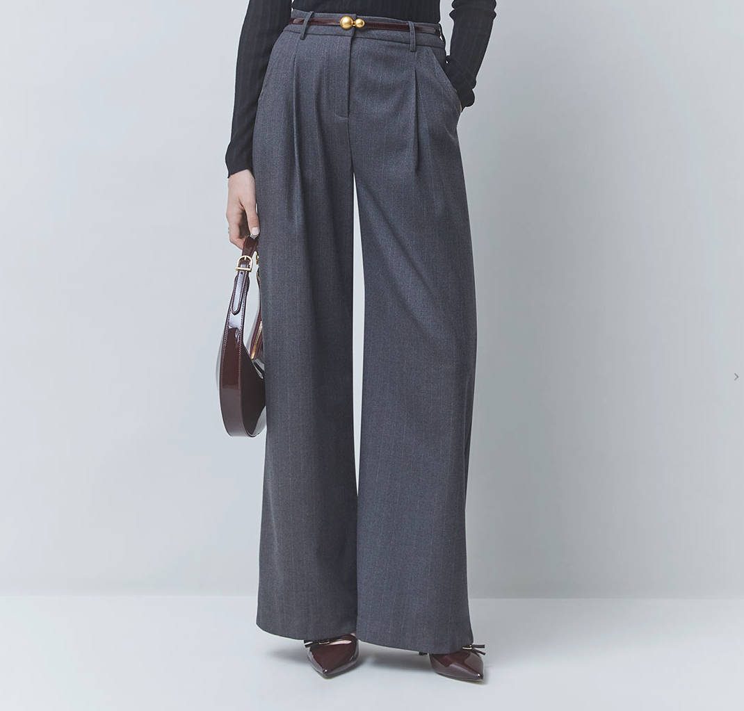 Wide-Leg Wool Trousers at Gitane boutique