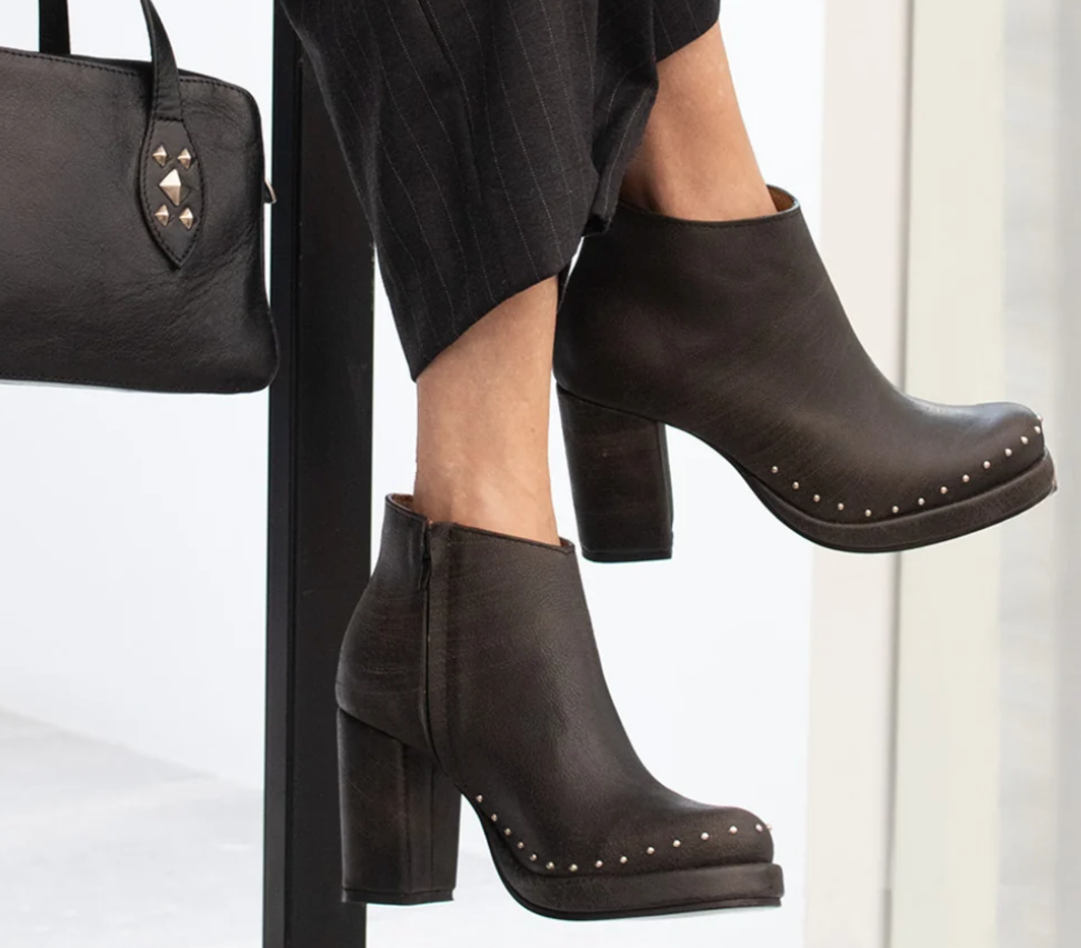 Black Studded Booties at Gitane boutique
