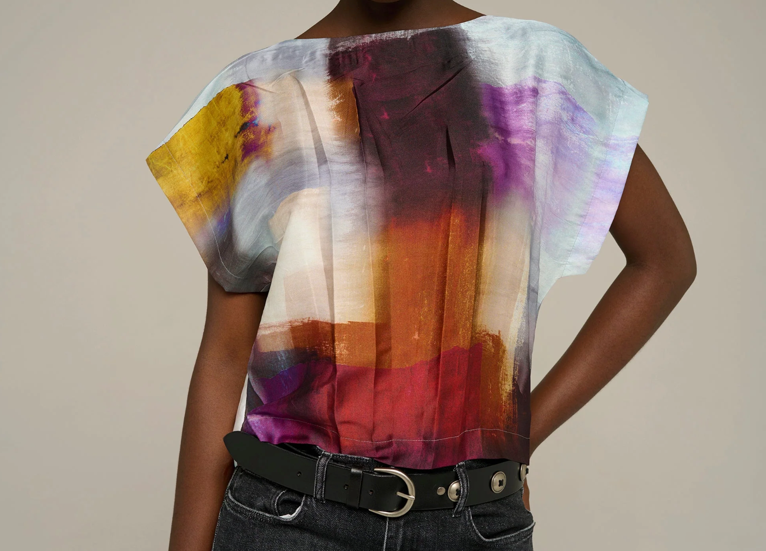 Abstract Painted Tee at Gitane boutique
