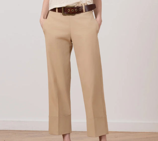 Tan Wide-Leg Trousers at Gitane boutique