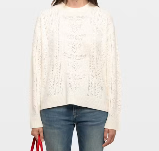 Cream Cable-Knit Sweater at Gitane boutique