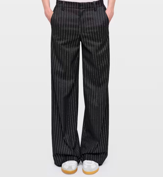 Pinstripe Wide-Leg Trousers at Gitane boutique