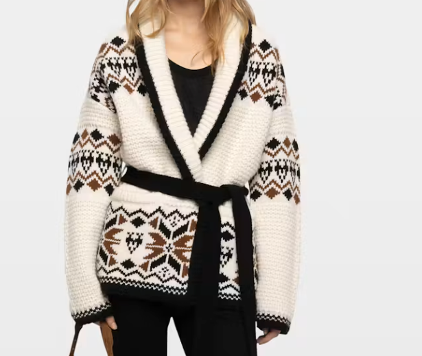 Fair Isle Wrap Cardigan at Gitane boutique