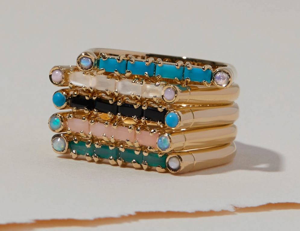 Stacked Gemstone Rings at Gitane boutique