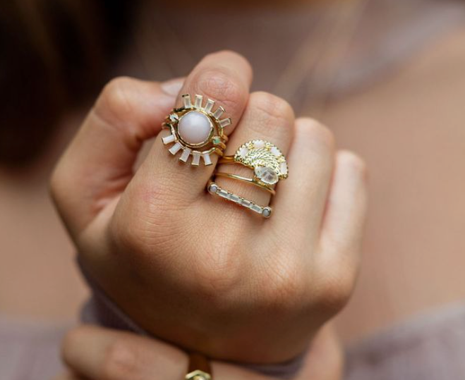 Gold Ring Stack at Gitane boutique
