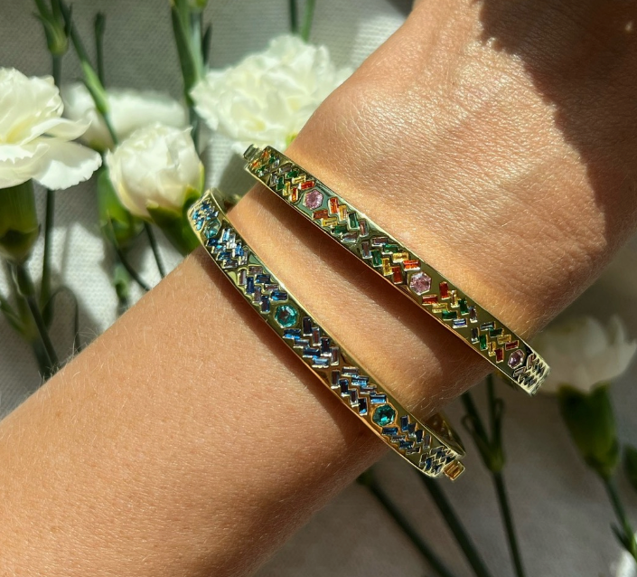 Mosaic Bangle Bracelets at Gitane boutique