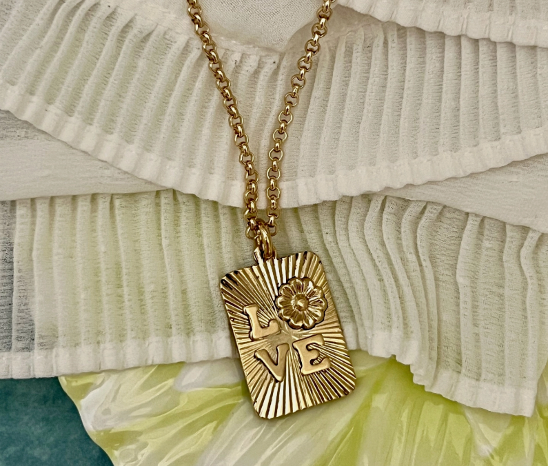 Gold Love Pendant Necklace at Gitane boutique